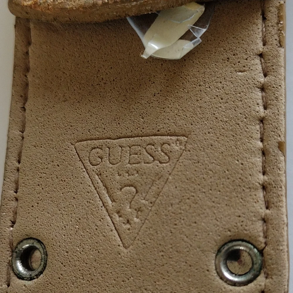 Guess Mixed Metals Leather Studded Belt S